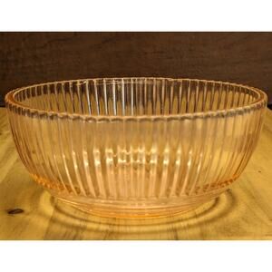 Vintage Anchor Hocking Queen Mary Round  Serving Bowl 6" Pink Depression Glass